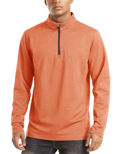 Image of TACVASEN Men's Sports Shirts 1 /4 Zip Long Sleeve Fleece Lined Running Workout Pullover Tops Sweatshirt