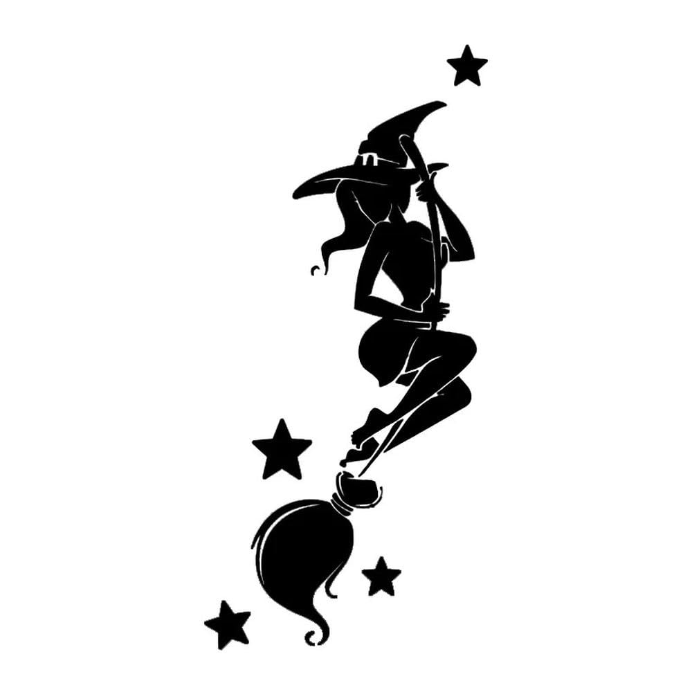 Auto Accessory Car Stickers Vinyl Decal Witch Driving Motorcycle Decorative Accessories(Black)
