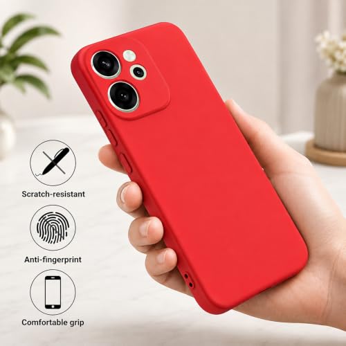 Image of Back Cover Compatible with Oppo Reno15 Pro 5G / 15 Pro Mini 5G | Full Camera Protection | Premium Liquid Silicon Case | Flexible Bumper Case for Oppo Reno15 Pro 5G / 15 Pro Mini 5G (Red)