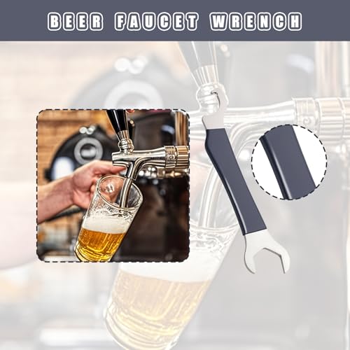 Image of Ziyuan Beer Faucet Wrench Tool - Heavy Duty Tap & Hex Nut Wrench - 2 Pack | Draft Beer Tap Wrench for Keg Couplers, Kegerator Accessories, Fits Standard Shank Nuts & Faucet Collars