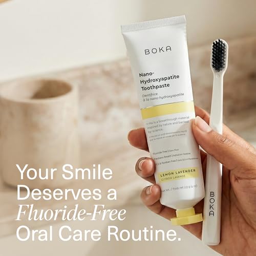 Image of Boka Fluoride Free Toothpaste, Nano Hydroxyapatite Toothpaste, Appropriate for Sensitive Teeth - for Adult Oral Care - Lemon Lavender Flavor, 4 Fl Oz 1Pk