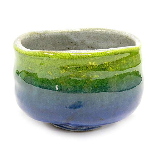 Kutani Cuenco japonés Matcha hoja de oro Yaki (vaje)
