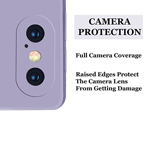 Image of A rtistque Liquid TPU Silicone Matte Shockproof Flexible with Camera Protection Soft Back Cover Case for iPhone X - Purple