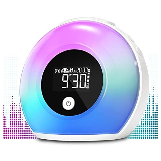 Uplayteck Light Alarm Clock for Kids - Wake Up Alarm Clock Bluetooth Speaker Night Light for Girl - Tap to Change Color Lights - Digital LED Clock