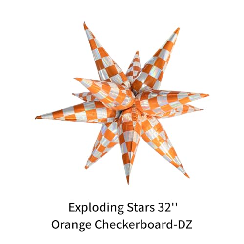 Image of Orange Gingham Balloons Check Balloons Disco Ball Balloons Showgirl Life Party Decorations Emo Gingham Birthday Party Decorations for Beach Music Themed Party Decor Taylloo Baby Shower Supplies