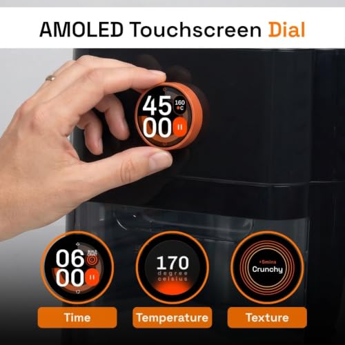 Image of Upliance Air Fryer Oven 12L | AMOLED Smart Dial | Crispy, Juicy & Golden Texture Control | Fry, Bake, Grill & Roast | 360 Air Circulation | 90% Less Oil | See-Through Window | 1800W | 2 Yr Warranty