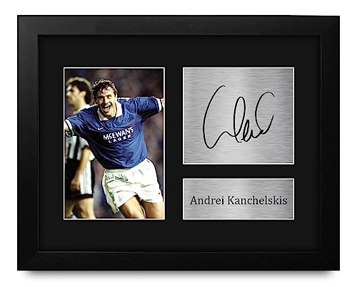 HWC Trading Andrei Kanchelskis Rangers Framed Gifts Printed Signed Autograph Picture for Fans and Supporters - US Letter Size