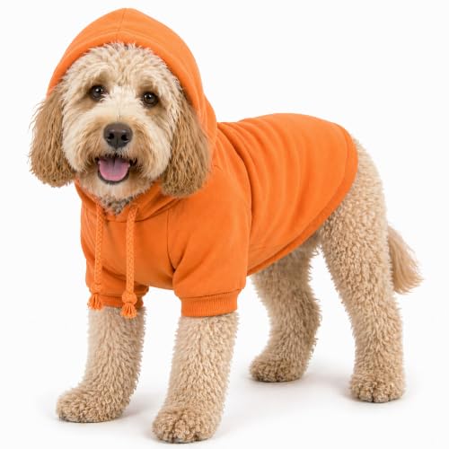 PET LIFE 'American Classic' Designer Fashion Plush Cotton Pet Dog Hooded Sweater Hoodie, Medium, Orange by Pet Life - Used condition - Image 6