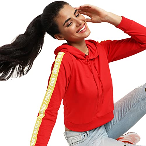 Image of Bewakoof Women's Solid Regular Fit Full Sleeve Cotton Hoodies