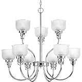 Progress Lighting P4690-15 Transitional Nine Light Chandelier from Archie Collection Finish,...