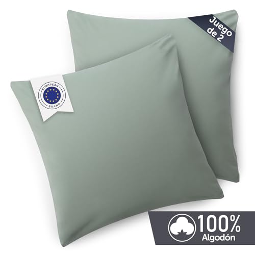 Miniatura 2 de Blumtal Funda Almohada 50x50 Cm - 100 Algodón Suave - Verde - Juego De 2 Fundas De Cojín 50x50- Fundas De Cojín Con Certificado Oeko-Tex, Para Almohadas Y Cojines