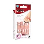 KISS Everlasting French Pedicure Kit, Chip-Free Glue-On Fake Toenails, Real Short Length, Style “Limitless”, Flexi-Fit Technology, Pink Gel Nail Glue, Mini File, Manicure Stick & 24 False Toenails - Image 2