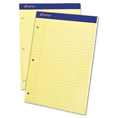 Double Sheet Pad, Legal/Legal Rule, 8-1/2 x 11-3/4, Canary, Perfed, 100 ...