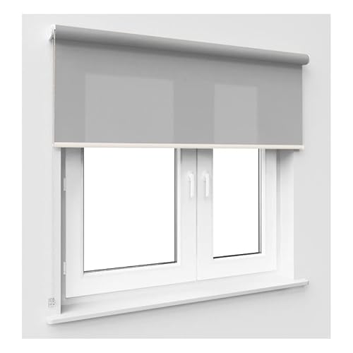 Tropik home Light Grey Window Roller Blind Choice of 19 Width Sizes, 200cm Drop, 95cm wide (+4.5cm fittings)
