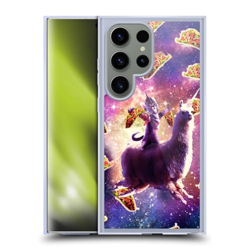 Coque Gel S24 Ultra MagSafe Flexible Motif Chat Guerrier et Tacos Espace
