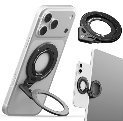 Aulumu G09 MagSafe �X�}�z�����O �y360°������]×���ʃ}�O�l�b�g�z �X�}�z�X�^���h ���͎��� �A���~���� �����^ iPhone 17/16/15/14/13/12�Ή� �}�O�Z�[�t �����O�z���_�[ �Ў葀�� �����h�~ ���X�^���h ���^