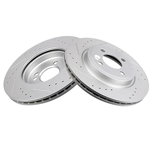 SCITOO Front Brake Rotors 2pcs Drilled & Slotted Brakes Rotor:34231 by SCITOO - Used condition - Image 3