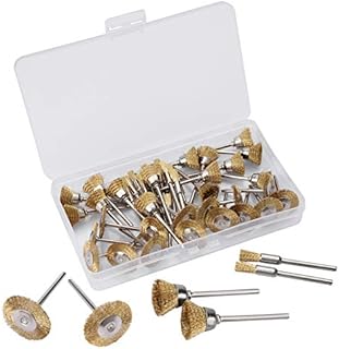 45 PCS Brass Wire Brushes for Cleaning Rust Drill for Wood Cleaning Metal, Drill Attachment Bit Set, Wire Wheel for Drill