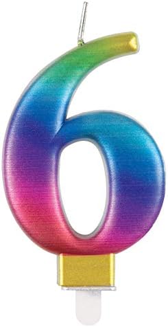 Unique 19610 Birthday Candle Number 0-3.54" | Blue | Metallic | 1 Pc