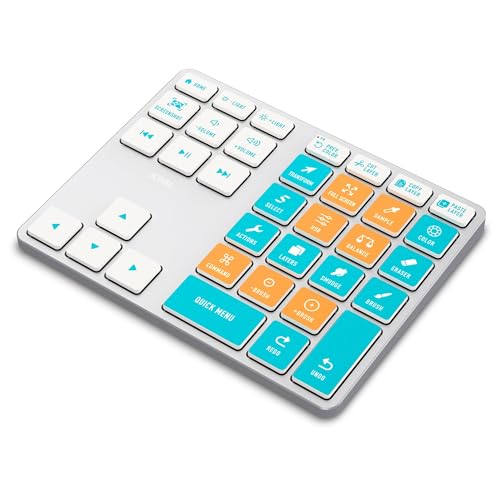 JCPAL ProGuide Wireless Keyboard for Procreate - Bluetooth Rechargeable Macro Pad Mini Keyboard for iPad Procreate with 35 Color-Coded Buttons