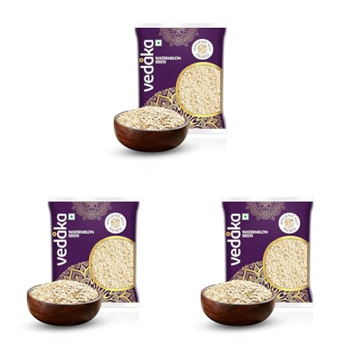 Image of Amazon Brand - Vedaka Raw Watermelon Seeds | 100 G | Seeds for Snacking | Gluten-Free | Tarbuj Beej (Pack of 3)