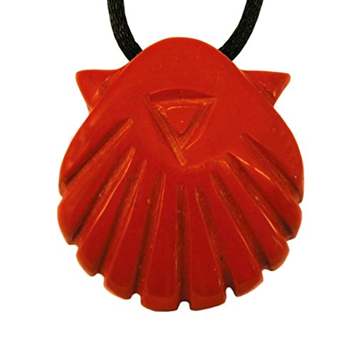 Preisvergleich Produktbild Jakobsweg [Bewahrer] Anhänger Jakobsmuschel aus rotem Jaspis