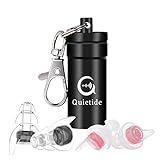 【最新のライブ用耳栓】Quietide 耳栓 ライブ イヤープロテクター 聴覚障害予防 コンサートやフェス、クラブなどで大音量の音楽を楽しむ方向け 水洗い可能 繰り返し使用可能 携帯ケース付き 一年保証 日本語説明書付 Q6 ブラック&ピンク カップルお揃い 親子お揃い