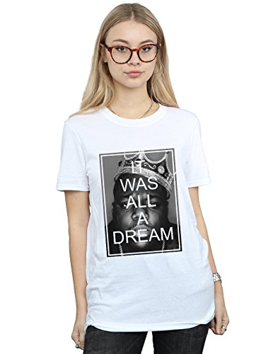 Image of Absolute Cult Notorious Big Women's It was All A Dream Crown Boyfriend Fit T-Shirt White XXX-Large