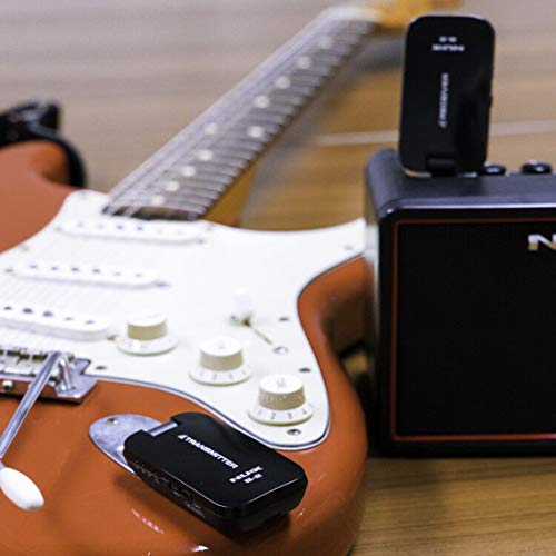 NUX B-2 Guitar Wireless System 2.4GHz Rechargeable 4 Channels Wireless Audio Transmitter Receiver 4ms Latency 48KHz Sampling 32bit Audio Quality 100 Feet Walk Range for Passive Pickup (Black) - Thumbnail 5