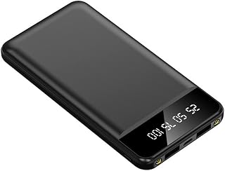 20000mAh Large Capacity Mobile Phone Charging Tax Fast Charging Large Capacity Portable Mobile Power Supply (Color : Black, Size : 10000mAh)