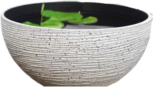 Xiraivke 屋外飼育に最適 大型プラスチック金魚鉢 睡蓮鉢兼用 大容量金魚水槽 大きいサイズの飼育水槽 軽量で頑丈 亀・メダカ飼育容器としても使用可能 観葉植物栽培・水培に対応