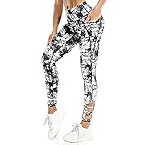LEINIDINA Cutout High Waisted Yoga Pants with Pockets, 7/8 Leggings for Women Soft Leggings for...