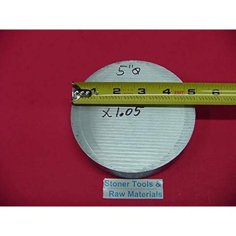 5" Aluminum 6061 Round Rod 1.05" Long T6511 5.00" OD Solid Lathe Bar Stock Cover