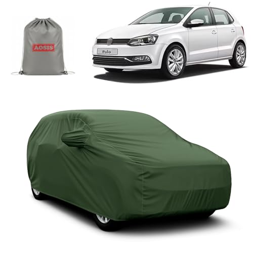 Image of AOSIS 'Waterproof' Car Cover Compatible with Volkswagen Polo /Polo Gt /Exquisite /Cross 300 GSM Uly Coated Thick Fabric 4X4, Adjustable Belt Buckle, Elastic Grip