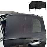 Car Rear Window Screens for Side Windows, 2 Pack Side Window Sun Shades,Stretchy Mosquito Net Cover Fit Cars SUVs - Up to 36.22”x55.1”