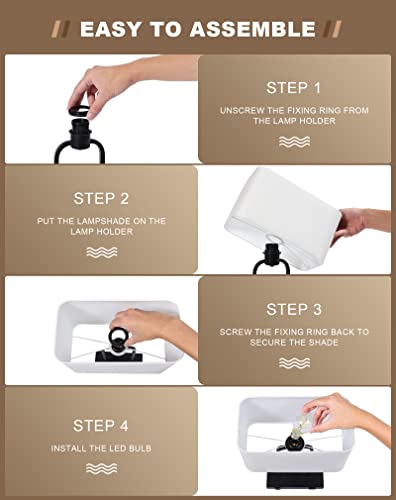 Chovin Table Lamp For Bedroom Set Of 2 With 2 Usb Ports And Ac Power Outlet, 20" Touch Control 3-Way Dimmable Modern Bedside Lamp With Fabric Shade For Living Room Hotel(2 Led Bulb Included) #TOP6