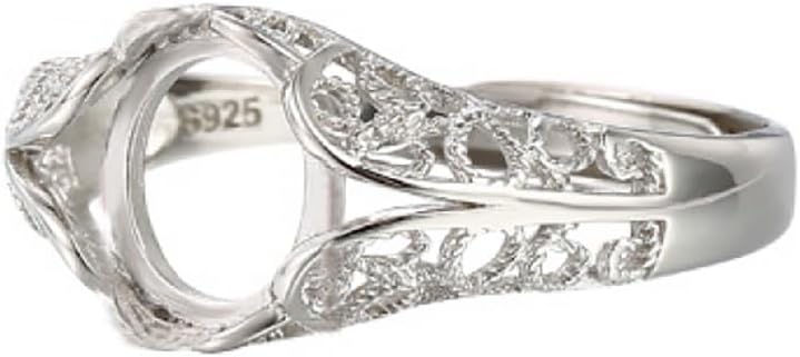 Ring Blanks (7X9mm/12X16mm/13x18mm Oval Blank) 925 Sterling Silver Adjustable Empty Ring Settings For DIY Jewelry Making Supplies