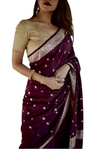 Image of Flosive Women's Cotton Saree With Blouse Piece