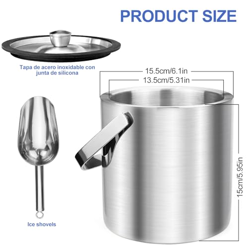 Seau à glace anti-condensation de 2,2 l pour garder les boissons fraîches