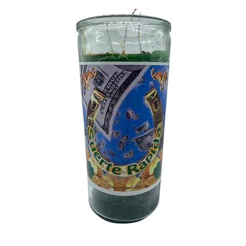 Generic Fast Luck 14 Day Prepared Glasss Candle, Green, PC14-1013