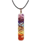 Kettentyp: Seil Timagebreze 7 Chakra Orgone Anh？Nger Halskette, Heilen Kristalle Halskette Regenbogen Kristall Anh？Nger Yoga Meditation Harz Schmuck