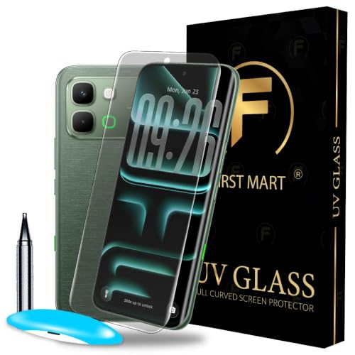 Image of FIRST MART Matte UV Tempered Glass for Infinix Note Edge | Anti-Glare Curved Screen Protector, 9H Scratch Resistant, Fingerprint Compatible, Case-Friendly | Pack of 1