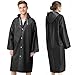 Roctee 2 Pack Black Portable Rain Ponchos, Reusable Rain Jacket for Adults with Hood, Raincoats Outdoor Large, Rain Coat