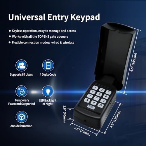 Image of TOPENS TC188 Universal Wireless Wired Keypad