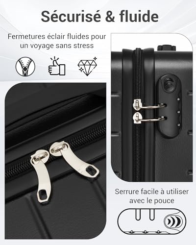 Valise Soute 76 cm 28 Pouces Rigide ABS, Bagage Grande Capacité – Image 4