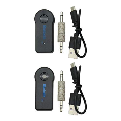 USonline911 2pcs Premium Quality Universal Bluetooth Audio Receiver 3.5mm AUX Audio Stereo Music Home Car Adapter