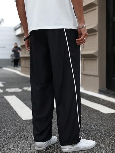 Image of GRECIILOOKS Lycra Track Pants for Men - Stretchable Loose Fit Gym Joggers | Korean Style Workout | Loose Mid Rise Trouser (Available in Plus Size)