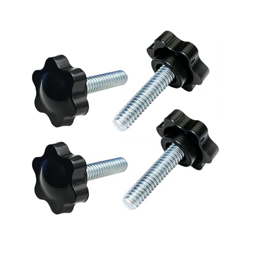 ZSUCUN 4pcs 1/4"-20 Hex Star Knob with 1" Bolts