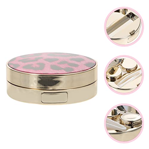 EXCEART Contate O Caixa da Lente LEOPARD Caixa de Contato Lente de Contato Soak Kit de Armazenamento