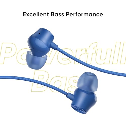 Image of Lynacz Original Earphone Wired Earphones Buds 2 Neo with Mic Compatible with Realme, Oppo, Vivo with 11.2mm Bass Driver, Tangle-Free Cable, 3.5mm Jack, Light Weight, Travel Friendly, [Blue]
